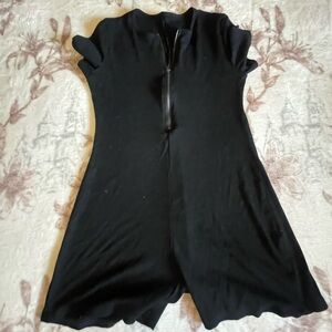 & Other Stories Black Zippered Playsuit